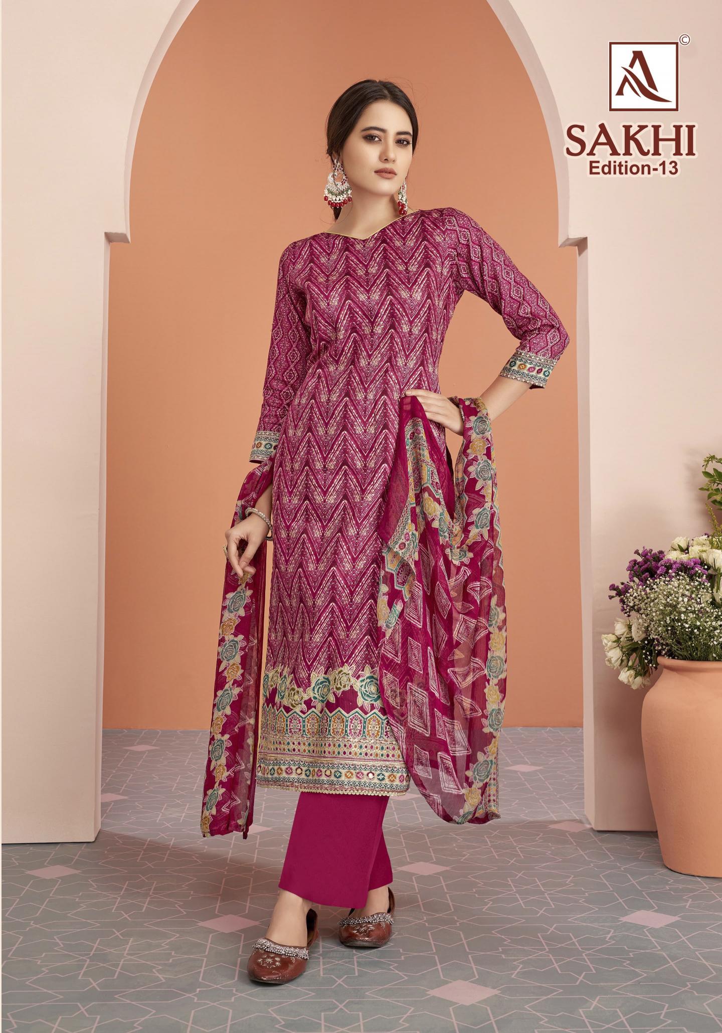 Alok Sakhi Vol 13 zubeda dress material wholesale