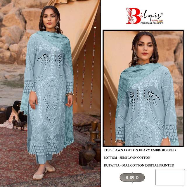 Bilqis B 89 A to D Pakistani Suits Wholesale Catalog