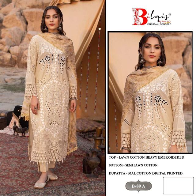 Bilqis B 89 A to D Pakistani Suits Wholesale Catalog