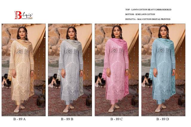 Bilqis B 89 A to D Pakistani Suits Wholesale Catalog