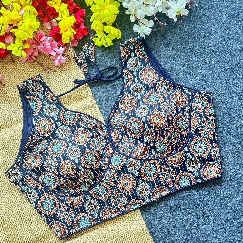 Blousewala pure ajrack cotton blouse piecescloth for boutique wholesale in hyderabad