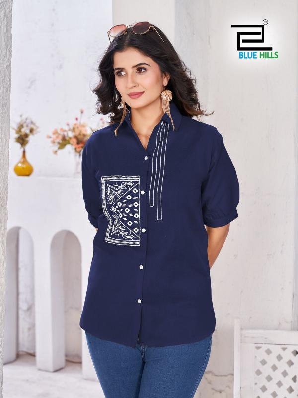 Blue Hills Nathalia cotton ladies formal shirts brands