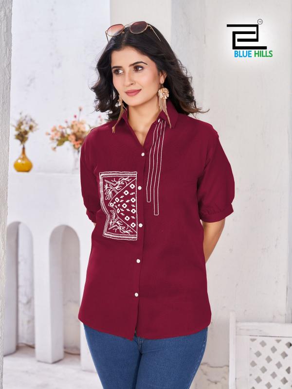 Blue Hills Nathalia cotton ladies formal shirts brands