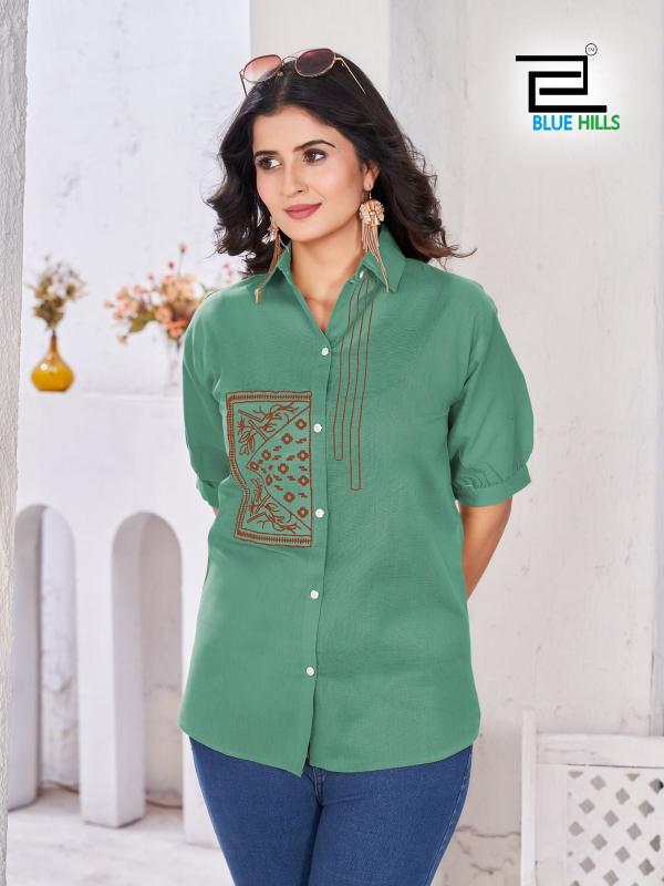 Blue Hills Nathalia cotton ladies formal shirts brands