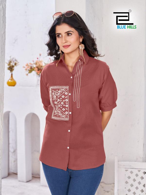 Blue Hills Nathalia cotton ladies formal shirts brands