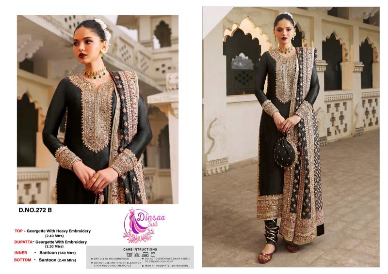 Dinsaa 272 A To B Georgette Designer Salwar Kameez Wholesale Catalog