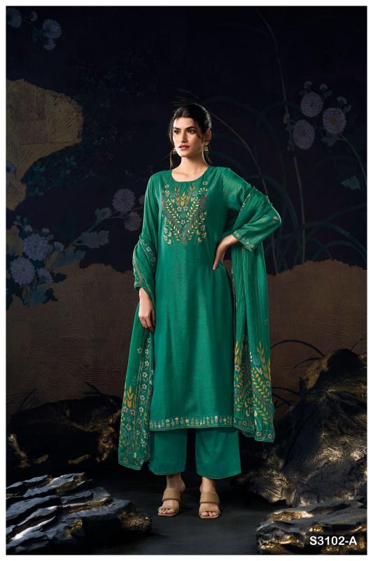Ganga Alpa 3102 Premium Pure Bemberg Silk Salwar Kameez Wholeslae Catalog