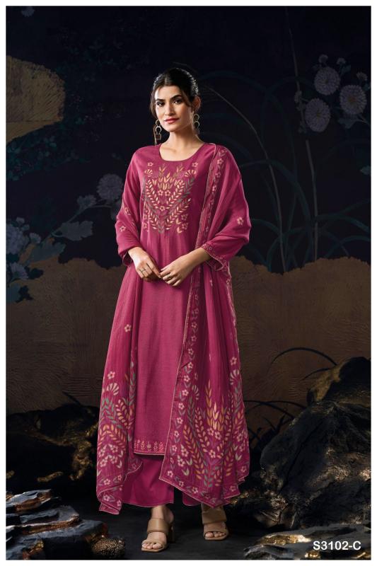 Ganga Alpa 3102 Premium Pure Bemberg Silk Salwar Kameez Wholeslae Catalog