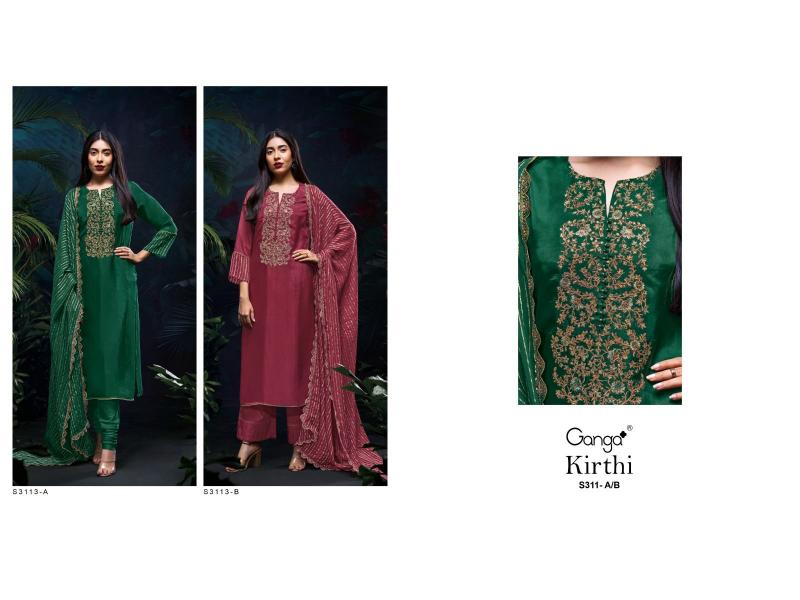 Ganga Kirthi 3113 Premium Pure Bemberg Salwar Kameez Wholesale Catalog