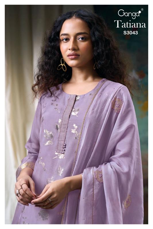Ganga Tatiana 3043 Premium Pure Organza Silk Salwar Kameez Wholesale Catalog