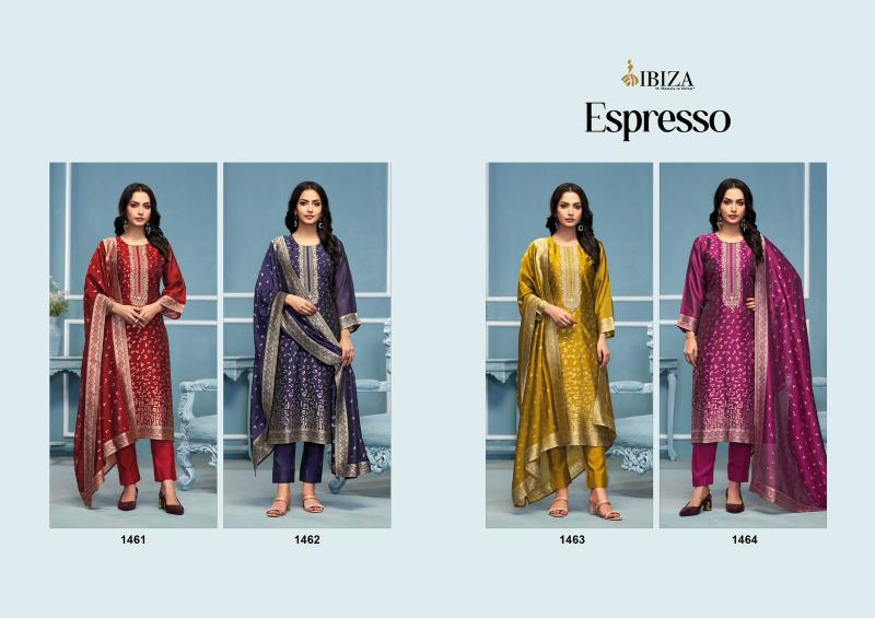 Ibiza Espresso Pure Banglory Silk Jacquard Salwar Kameez Wholesale Catalog
