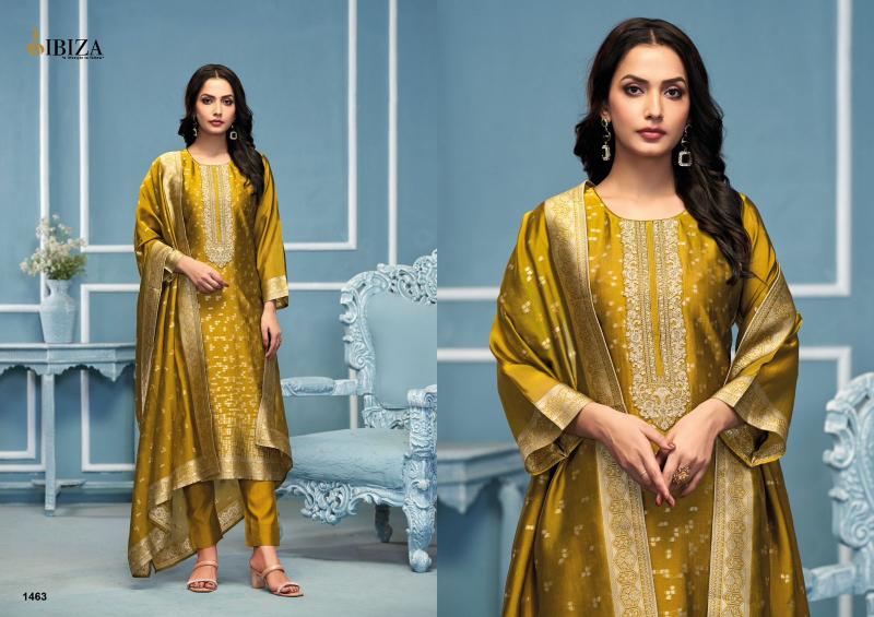 Ibiza Espresso Pure Banglory Silk Jacquard Salwar Kameez Wholesale Catalog