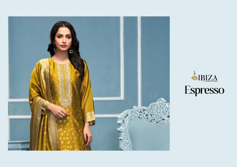 Ibiza Espresso Pure Banglory Silk Jacquard Salwar Kameez Wholesale Catalog