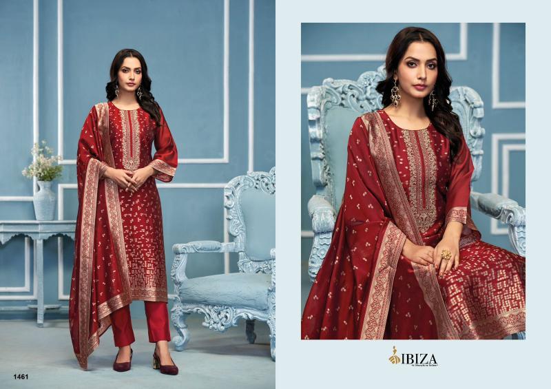 Ibiza Espresso Pure Banglory Silk Jacquard Salwar Kameez Wholesale Catalog