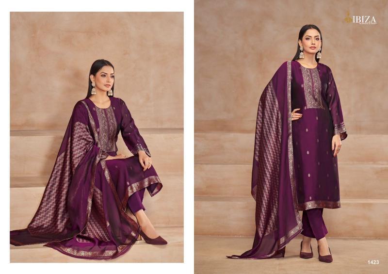 Ibiza Saashini Pure Banglory Silk Jacquard Salwar Kameez Wholesale Catalog