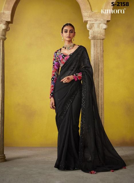 Kimora Divani Embroidered best Designer saree brand in india