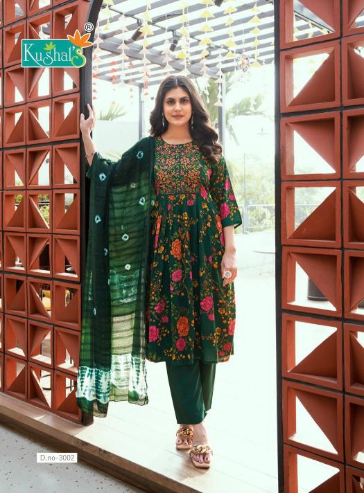 Kushal Morni Vol-3 – Anarkali Kurti Pant With Dupatta - Wholesale Catalog