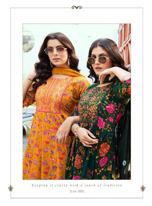 Kushal Morni Vol-3 – Anarkali Kurti Pant With Dupatta - Wholesale Catalog