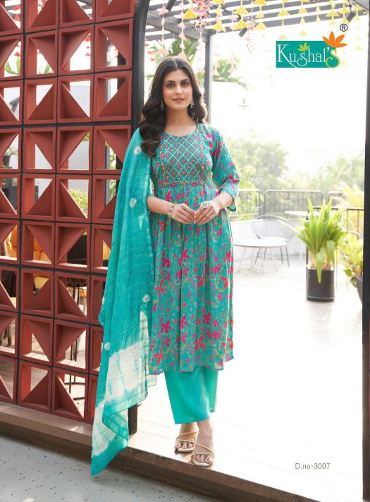 Kushal Morni Vol-3 – Anarkali Kurti Pant With Dupatta - Wholesale Catalog