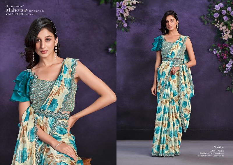 Mahotsav Mohmanthan 24100 Series Riona latest saree pattern india
