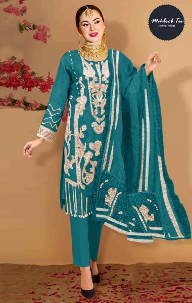 Mehboob Tex 1263 F To H Organza Pakistani Suit Wholesale Catalog 