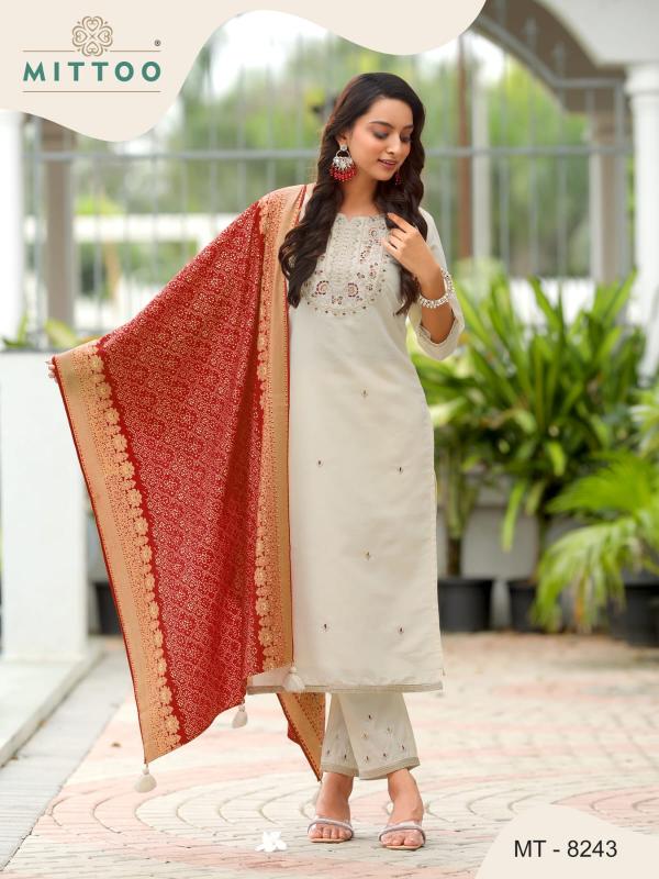 Mittoo 8243 white biba wedding kurti in india