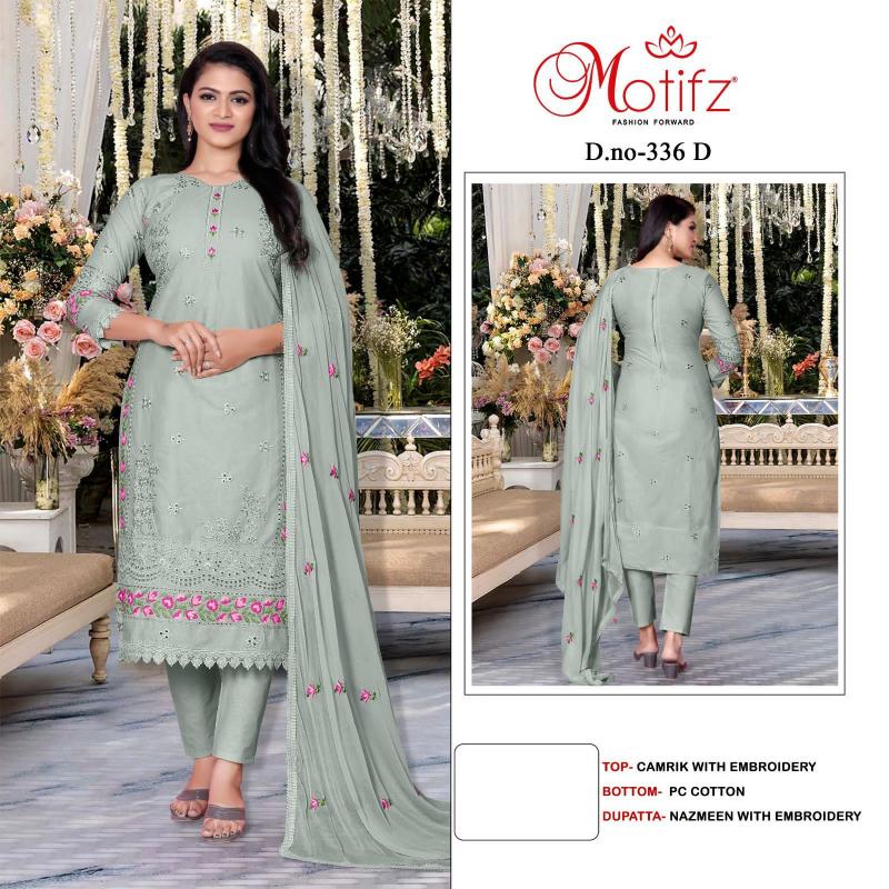 Motifz 336 camrik with embroidery Salwar Kameez Wholesale catalog