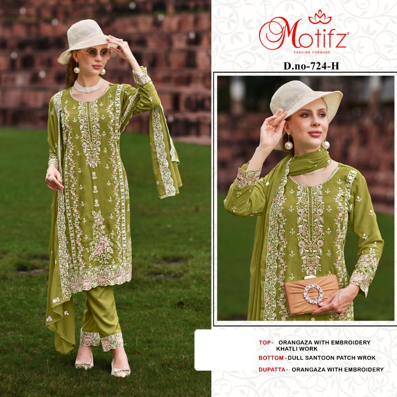 Motifz 724 Orangza pakistani suits wholesale surat