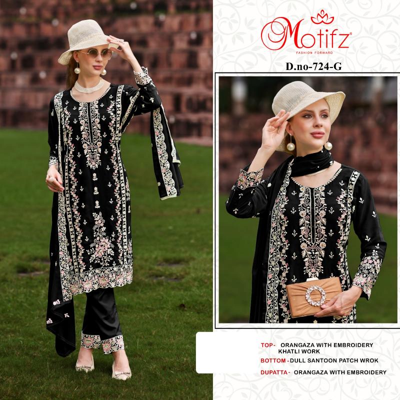 Motifz 724 Orangza pakistani suits wholesale surat
