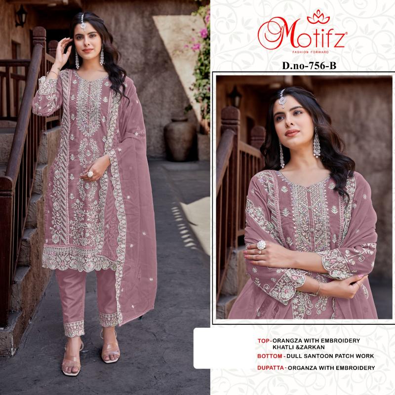 Motifz 756 ABCD Organza pakistani salwar suit wholesale