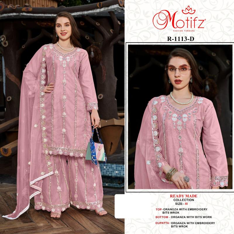 Motifz R 1113 ABCD Orangza pakistani suits importer wholesaler delhi