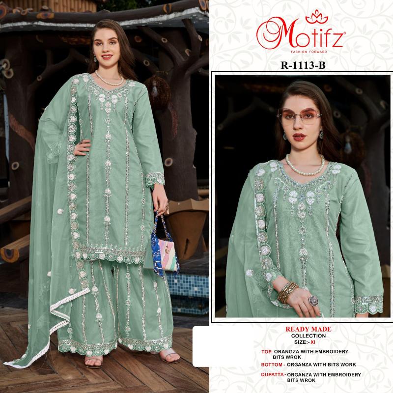 Motifz R 1113 ABCD Orangza pakistani suits importer wholesaler delhi
