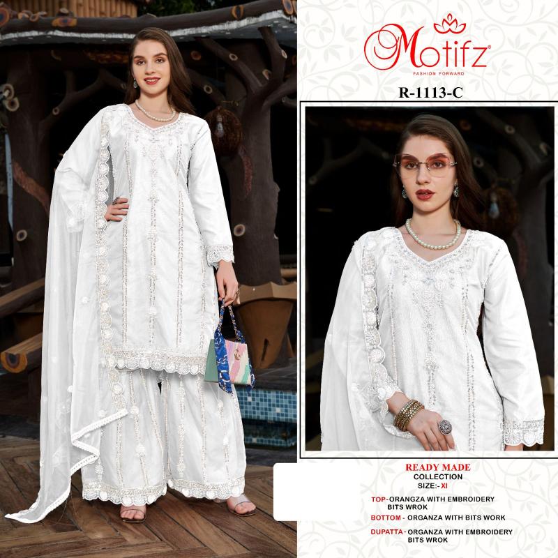 Motifz R 1113 ABCD Orangza pakistani suits importer wholesaler delhi
