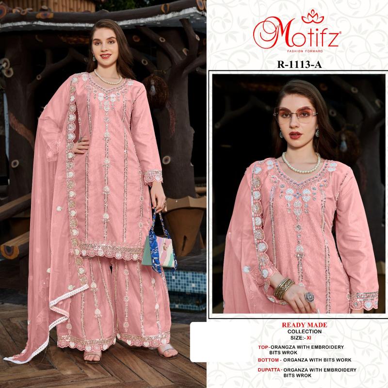 Motifz R 1113 ABCD Orangza pakistani suits importer wholesaler delhi