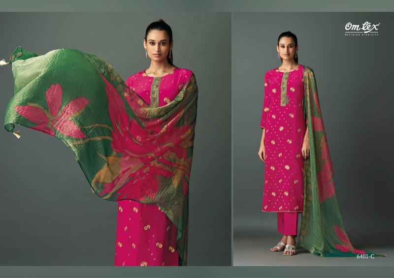 Omtex Tania Natural Crepe Jacquard Salwar Kameez Wholesale Catalog
