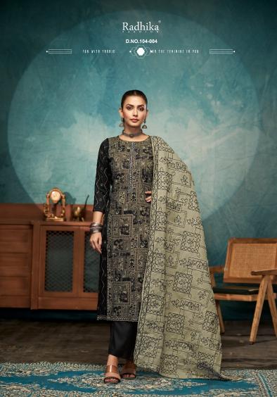 Radhika Azara Black Berry Vol 15 wholesale dress material description