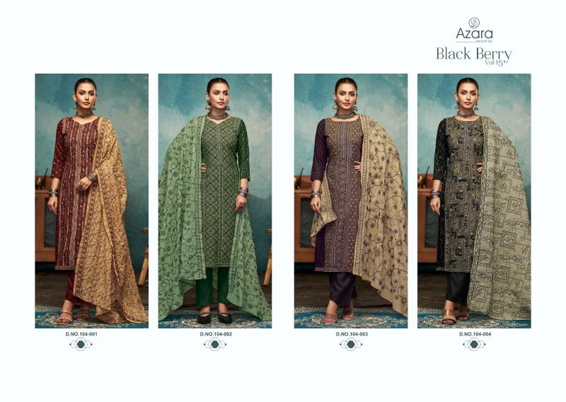 Radhika Azara Black Berry Vol 15 wholesale dress material description