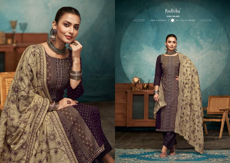 Radhika Azara Black Berry Vol 15 wholesale dress material description