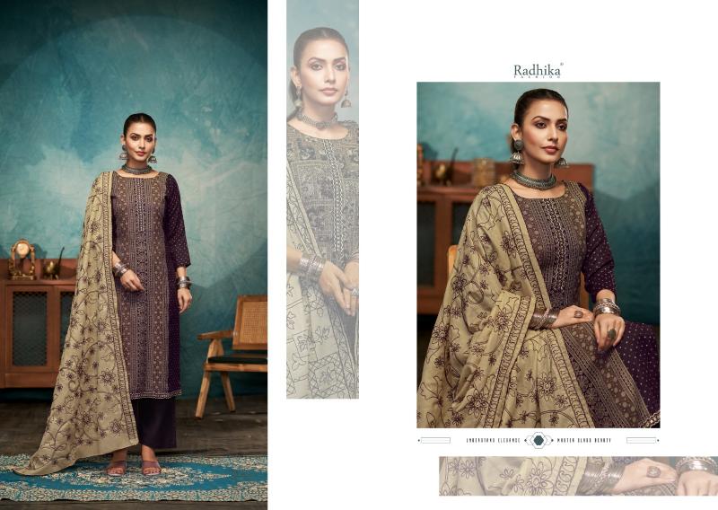 Radhika Azara Black Berry Vol 15 wholesale dress material description