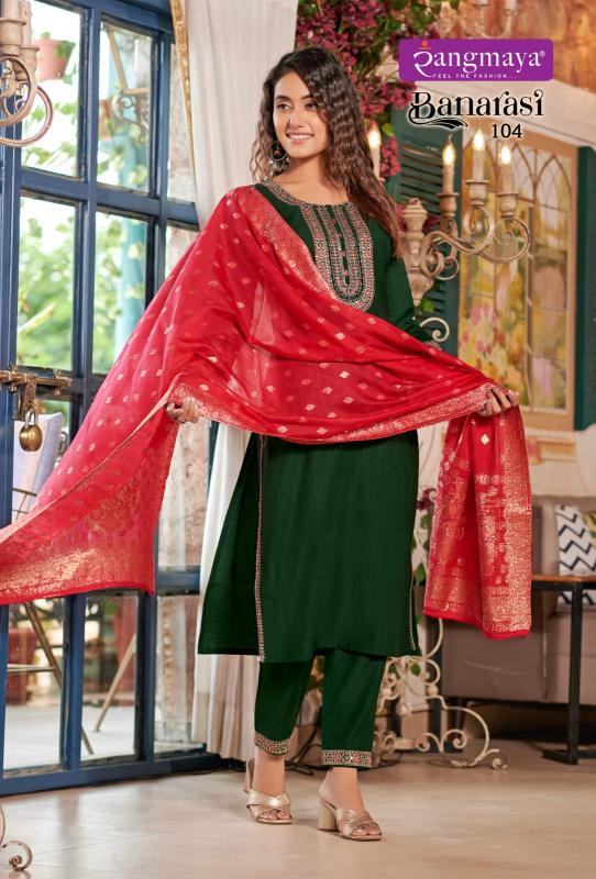 Rangmaya Banarasi banarasi kurti almond pattern in india