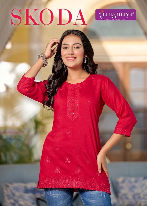 Rangmaya Skoda black stylish kurtis online india