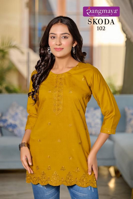 Rangmaya Skoda black stylish kurtis online india