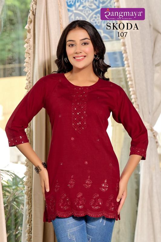 Rangmaya Skoda black stylish kurtis online india