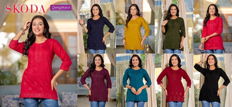 Rangmaya Skoda black stylish kurtis online india