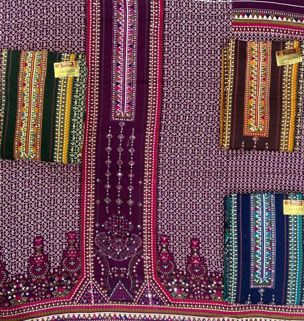Rayon Armani Suit With Mirror Work – Dress Material - Wholesale Catalog