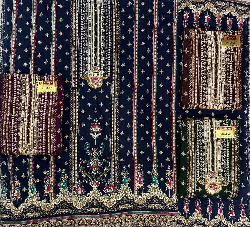 Rayon Armani Suit With Mirror Work – Dress Material - Wholesale Catalog