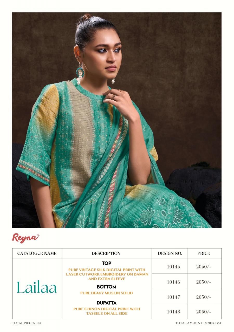Reyna Lailaa Pure Vintage Silk Salwar Kameez Wholeslae Catalog