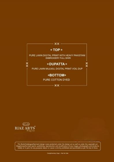 Riaz Arts Bin Saeed Vol 3 Lawn Digital Printed Salwar kameez Wholesale Catalog