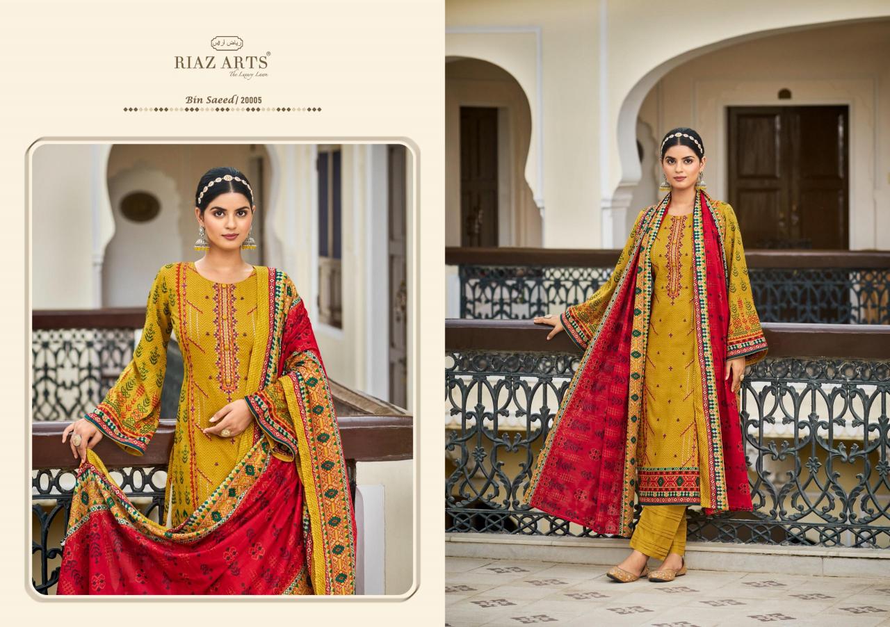 Riaz Arts Bin Saeed Vol 3 Lawn Digital Printed Salwar kameez Wholesale Catalog