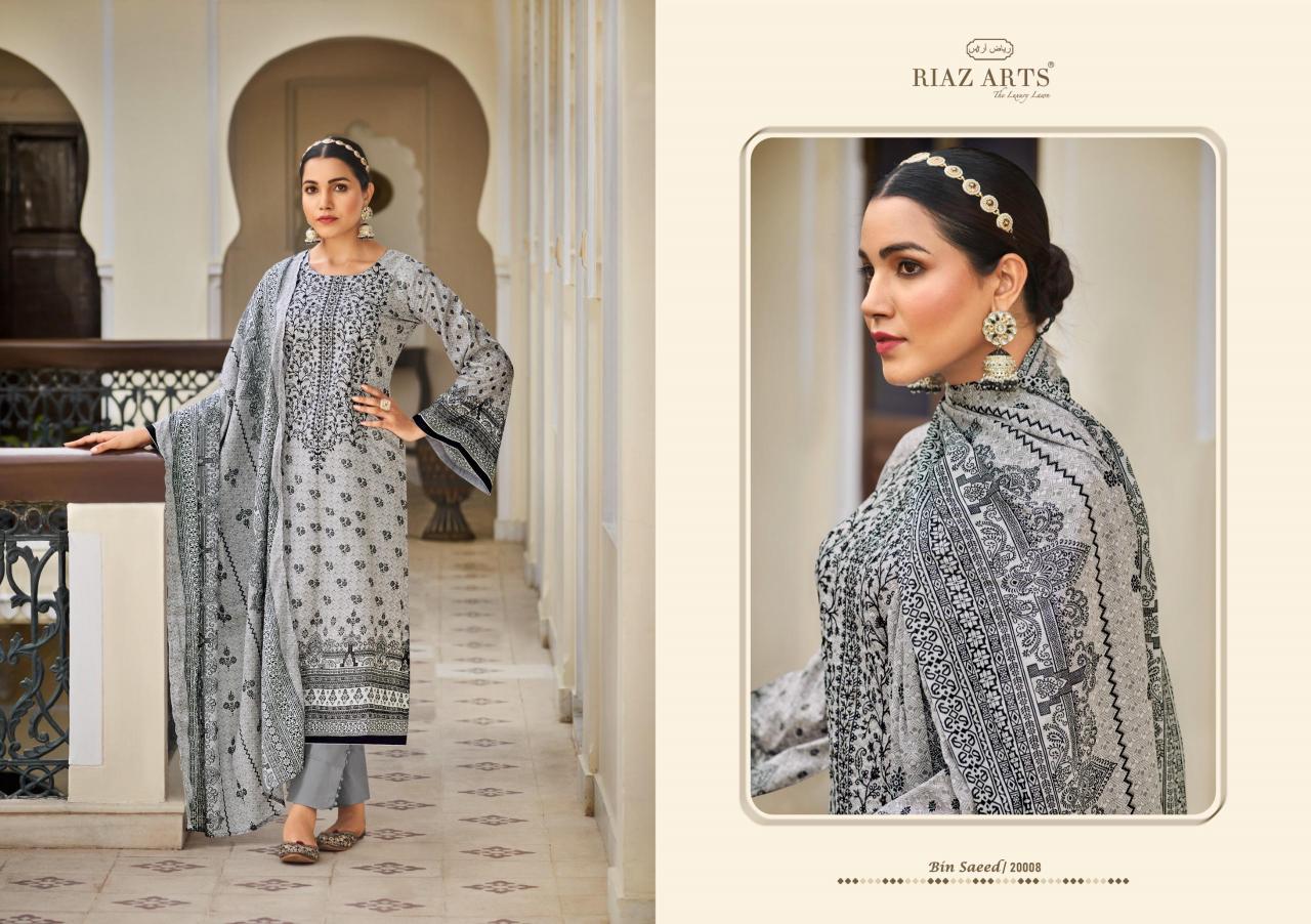 Riaz Arts Bin Saeed Vol 3 Lawn Digital Printed Salwar kameez Wholesale Catalog